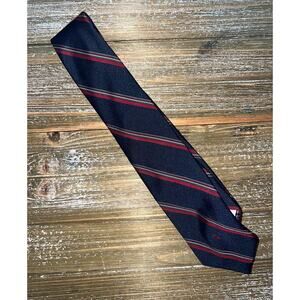 Christian Dior Tie Paris New York Classic Navy Red Stripe Timeless Mens